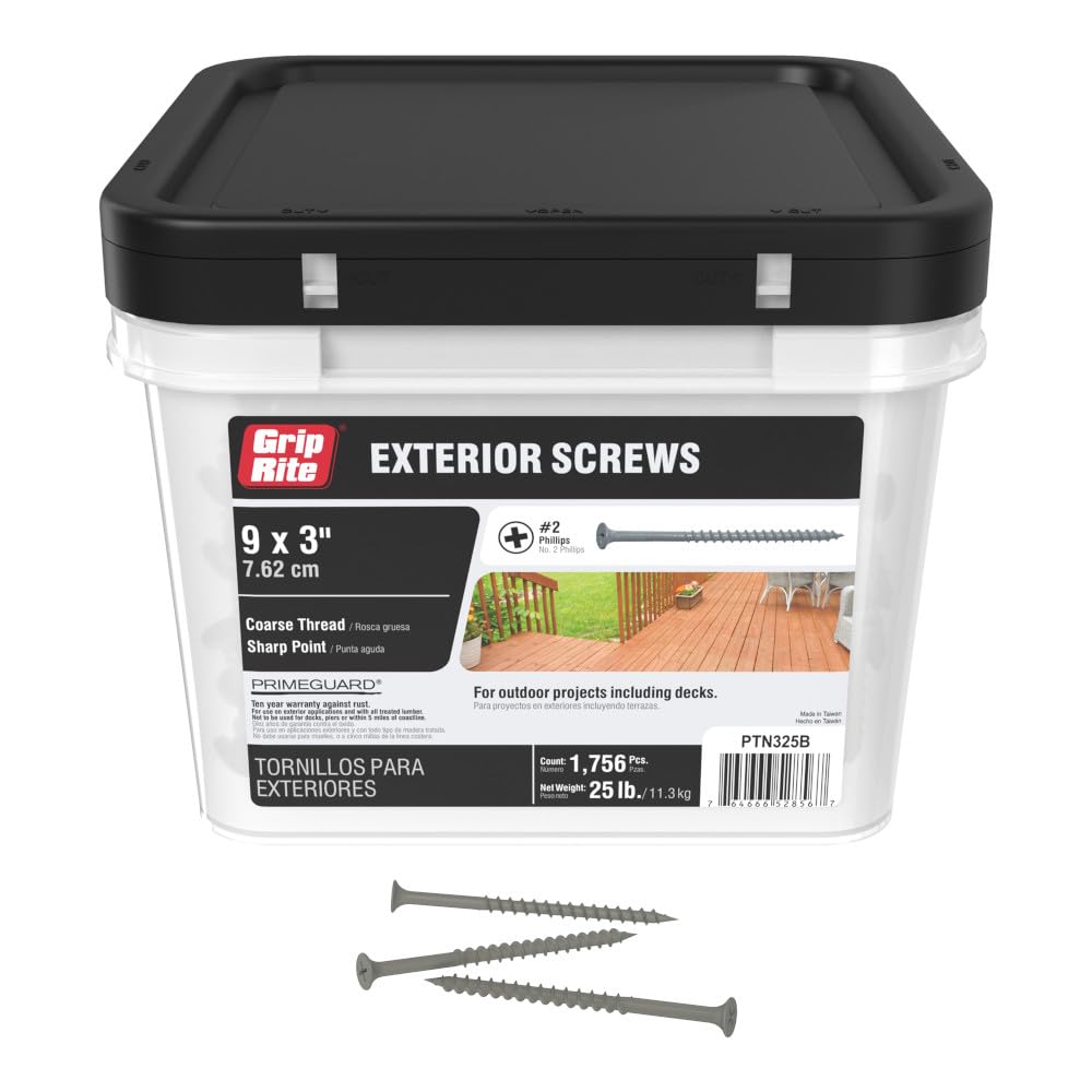 Grip-Rite Exterior Screws - Durable Deck Screws -13