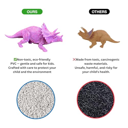 Image of ZESTHOME Big Triceratops Dinosaur Toy for Kids with Eggs, Rocks & Tree | Realistic Large Dino Figure | BPA-Free Non-Toxic PVC Animal Toy | Educational Pretend Play Gift for Boys & Girls 3+