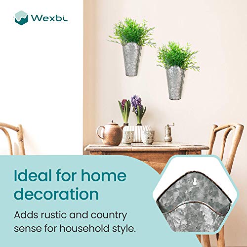 Galvanized Wall Planter Farmhouse Metal Hanging Vase Two Tall Container For Flowers, Succulents, Or Herbs Rustic Wall Décor Wall Plant Holder #TOP2