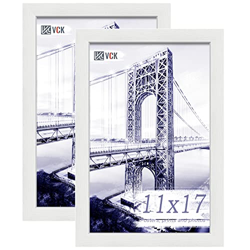 Image of VCK 11x17 Picture Frame, White Wood Poster Frames for Wall Display, 2 Pack
