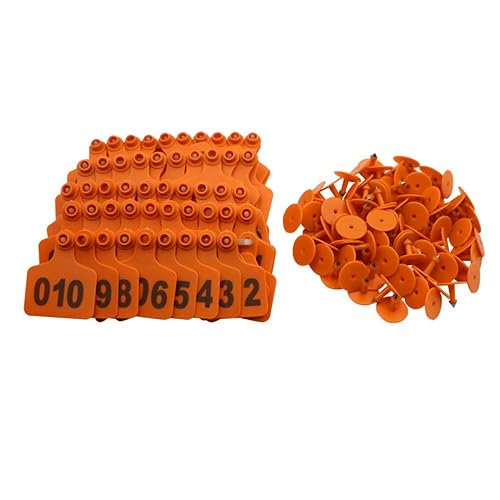 Etiquetas de oreja de ganado, etiquetas de oreja grandes de plástico para oveja, ganado, ternero, cerdo con número 001-100/101-200/201-300, etiqueta