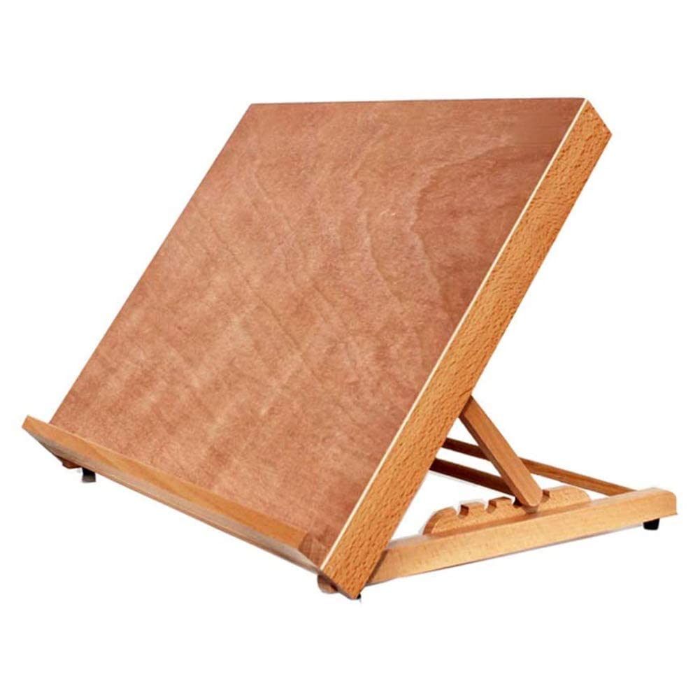WDSOPK Foldable Drawing Board Wooden Adjustable Tabletop Easel for Student Artist, Sketch Painting Easel