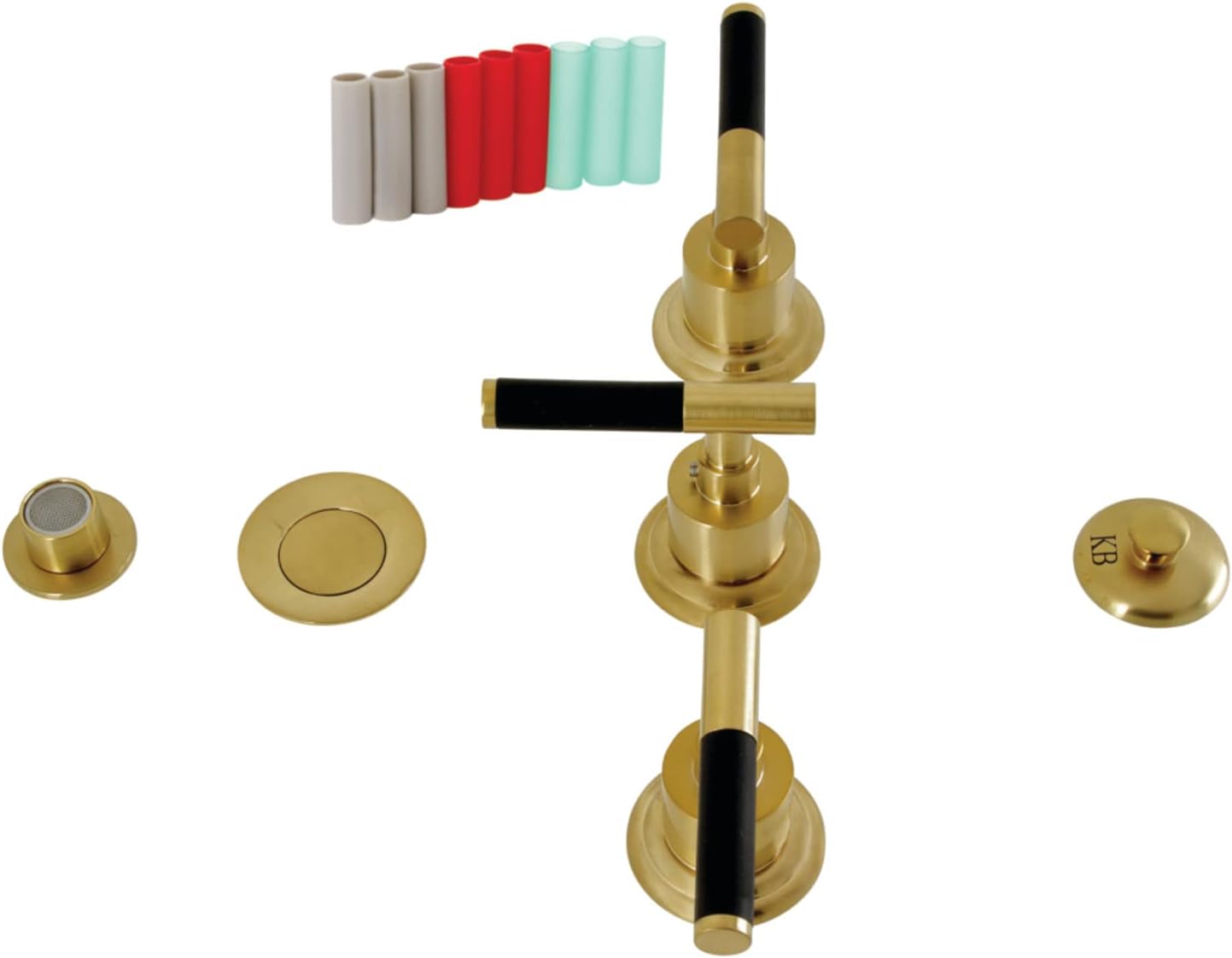 Kingston Brass KB6327CKL Kaiser Three-Handle Bidet Faucet, Brushed Brass