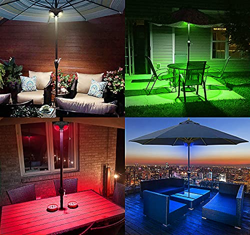 HONWELL Patio Umbrella Light Outdoor Wireless Battery Operated LED Table Umbrella Lights with Remote, 12 Color Changing Outside Umbrella Pole Light, Camping Lights for Umbrellas (Brown) by HONWELL - Image 4