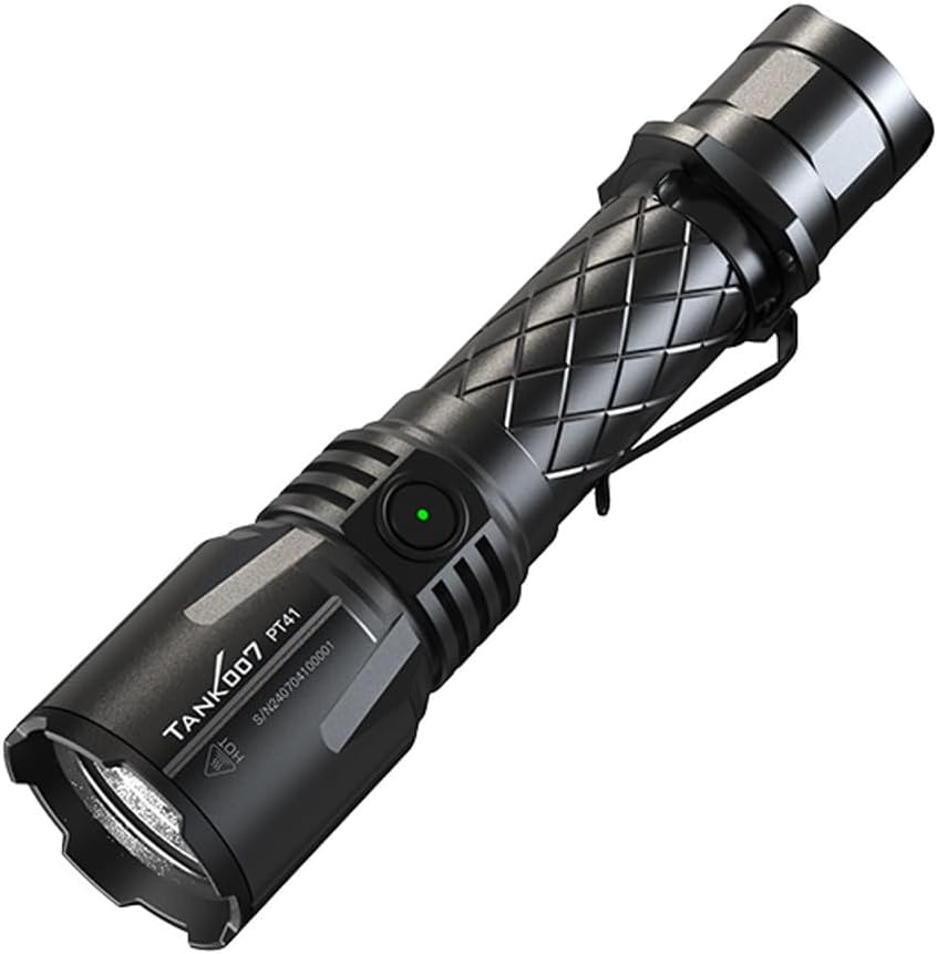 TANK007 PT41 LED Tactical Flashlight, 3000lm High Power, Type-C Charging, Multiple Modes with Battery Indicator