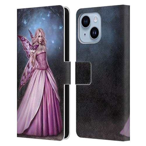 Housse iPhone 14 Plus portefeuille cuir Rachel Anderson Titania Fées protection antichoc