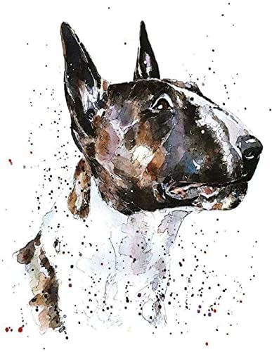 Strass broderie point de croix chiot aquarelle avec toile 5D haute définition