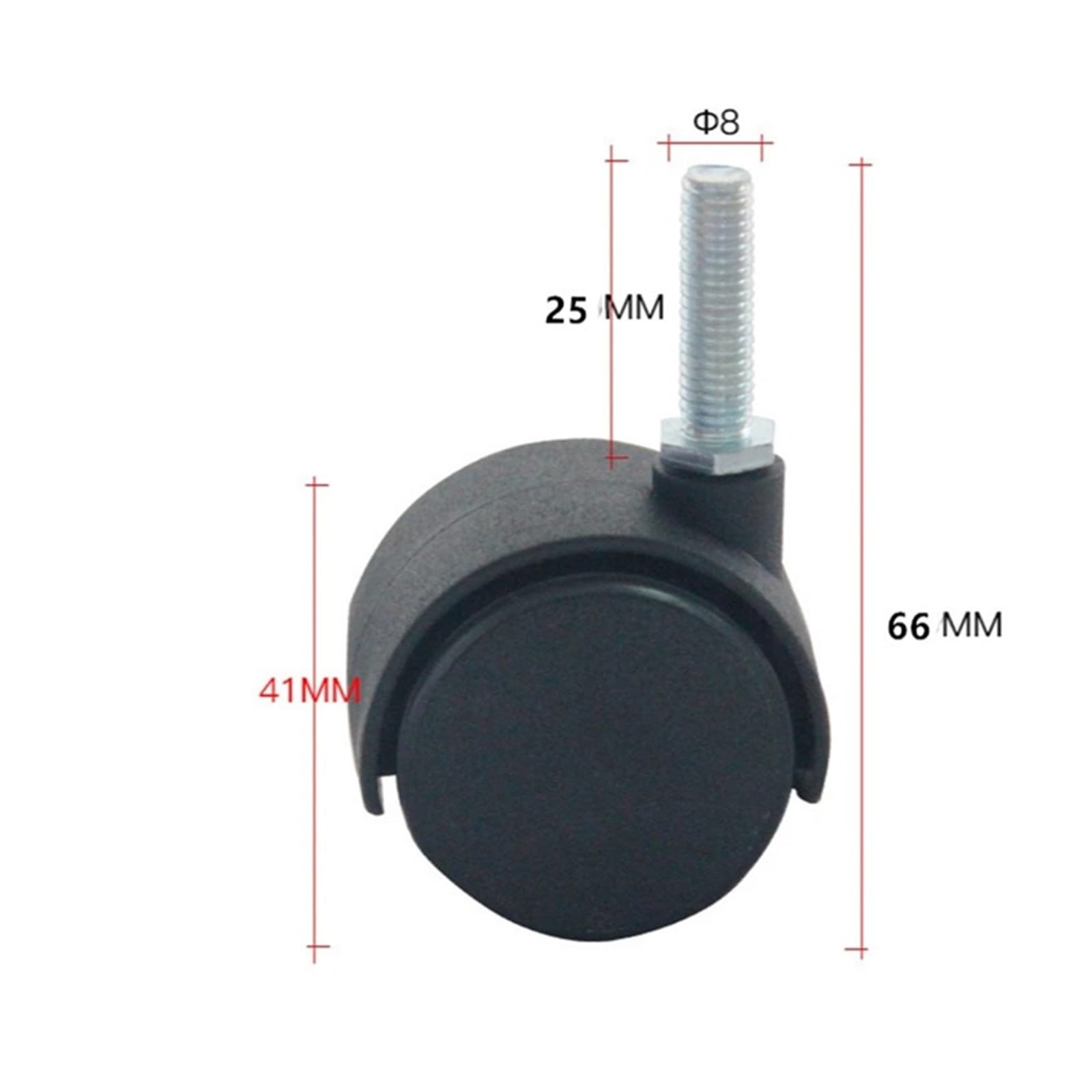 4PCS roulettes de meuble, 1,5 pouce, M8 x 25