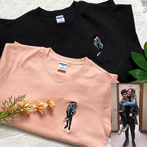 Sugebeta Diy Custom Hoodie Design Your Own High-End Color Embroidery Customization Photo Custom Boyfriend Valentine's Day Gift T-Shirt Sweatshirt On Sleeve Christmas(Diy) #TOP2