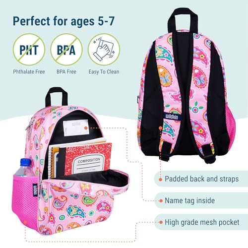 Image of Wildkin 15 Inch Backpack for Boys /Girls, Paisley | Ages 5-10, padded straps, side water bottle pocket - coordinates with matching Wildkin lunch boxes