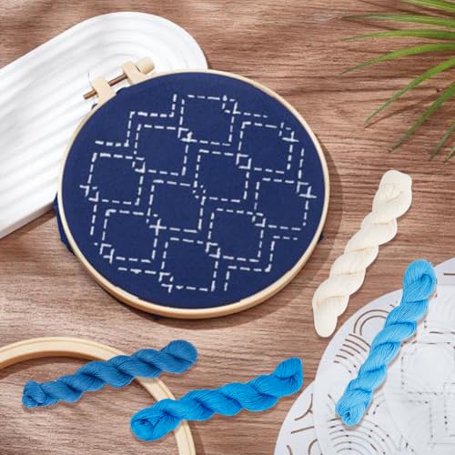 FREEBLOSS 4 peças de fio Sashiko Sashiko Skein 100 metros x 4 cores fio de bordado de algodão japonê