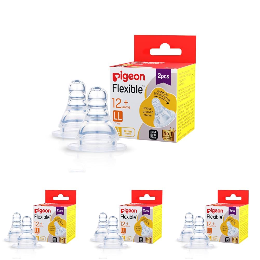 Pigeon Peristaltic Silicone Nipple LL Y-Cut | for 12+ Month Babies | BPA & BPS Free | Natural Feeding Motion | Pack of 8-image-38