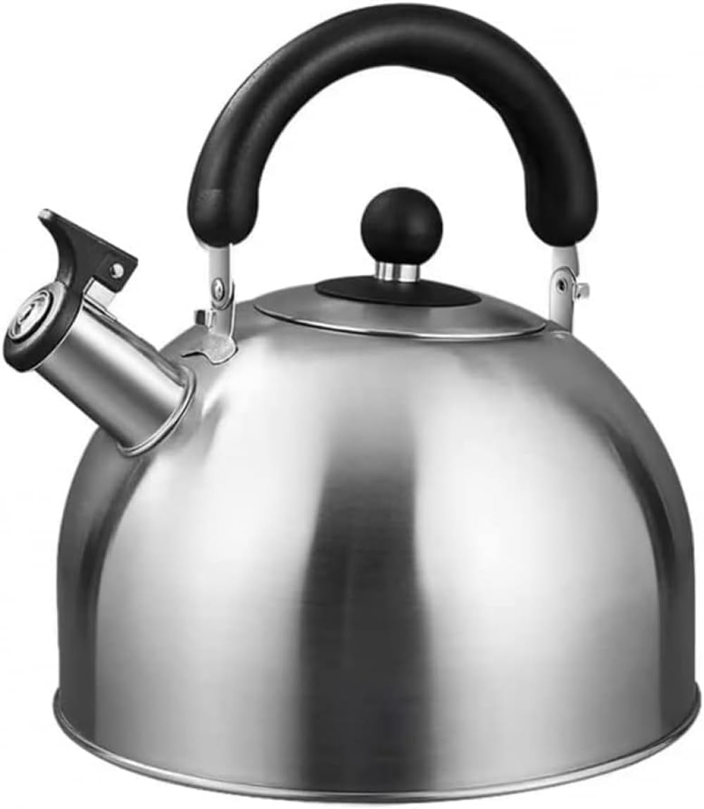 Tea kettle, Whistling Water Kettle 6L 304 Stainless Steel Teapot for Gas Stove Induction Cooker Portable Stovetop Firewood(3L)