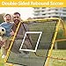 Soccer Volleyball Rebounder Net with Steel Frame, 4x4 Softball Rebounder Pitchback Net Quick Adjustments, Easy Setup Practice Equipment Rebounder Gifts for Kids Teens Outdoor Indoor and Backyard