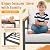 Greesum 4 Piece Furniture Patio Lounge Conversation Set Solid Wood Armrest & Table Top Anti-Drop Thick Waterproof Cushion, Onesize, Light Beige