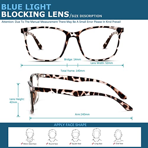 Image of Oilway Blue-Light Blocking Glasses Computer Reading /Gaming /TV /Phones Glasses Fashion Anti Eyestrain Glasses for Women Men(B2 Douhua + Transparent)
