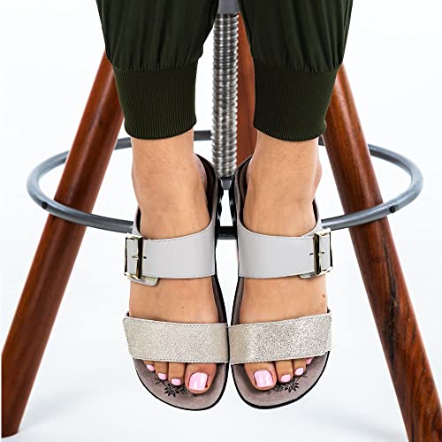 Therafit Mandy Women's Color Block Leather Adjustable Sandal - for Plantar Fasciitis/Foot Pain Brown / 92