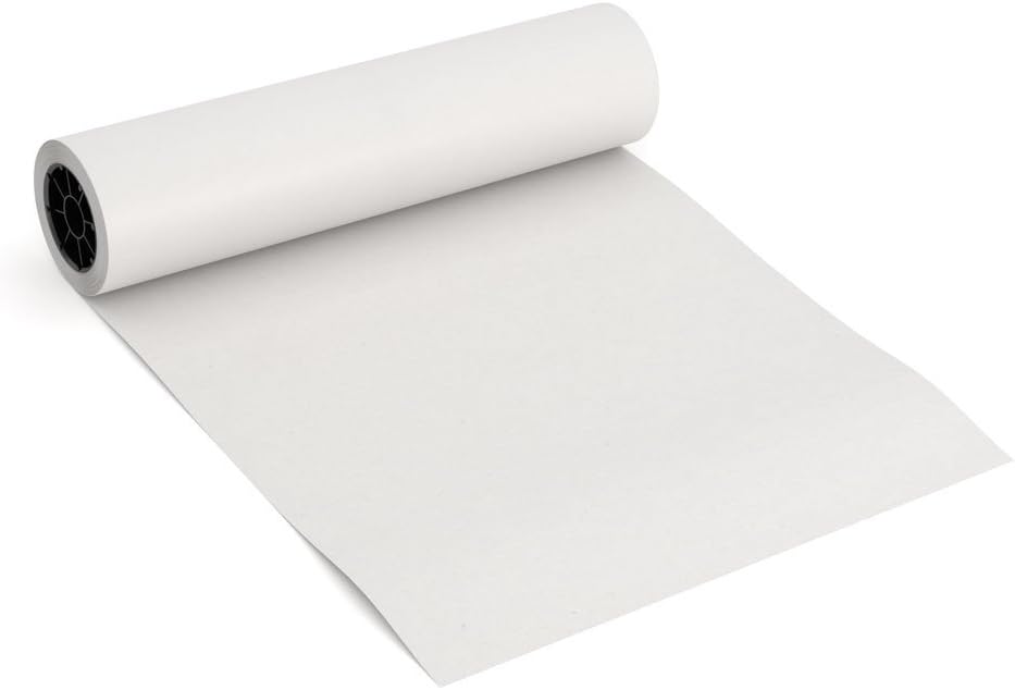 Bryco GoodsWhite Kraft Paper 46cm x 53m, Kraft Paper Roll for Painting, Drawing, Banners, Bulletin Boards, Easel, Floor Covering, Packaging, Arts and Crafts, Made in USA