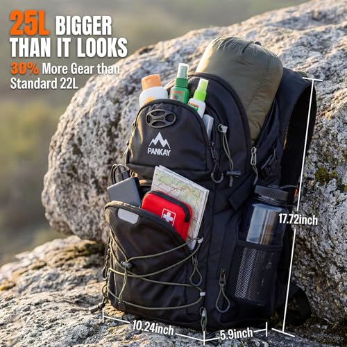 Image of 25L Hydration Hiking Backpack with Water Bladder, Detachable Phone Pouch