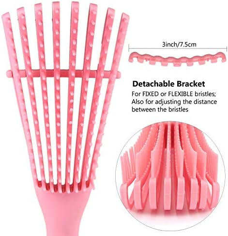 Detangling Hairbrush for Afro American Textured 3A to 4C Kinky Wavy, Coily, Curly Hair | Detangler Paddle Brush for Men Women Wet Dry Thick Hair (Pink)