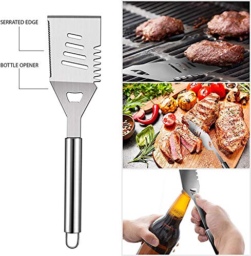 AWECOT Conjunto de ferramentas para churrasqueira com caixa de alumínio premium – utensílios de chur