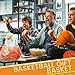 Fullhawl 12 Sets Baskets for Gifts Empty Basketball Basket Paper Box with Cellophane Wraps Bags Cardboard Basketball Tray for Sport Party Favor Holiday Gift Packaging