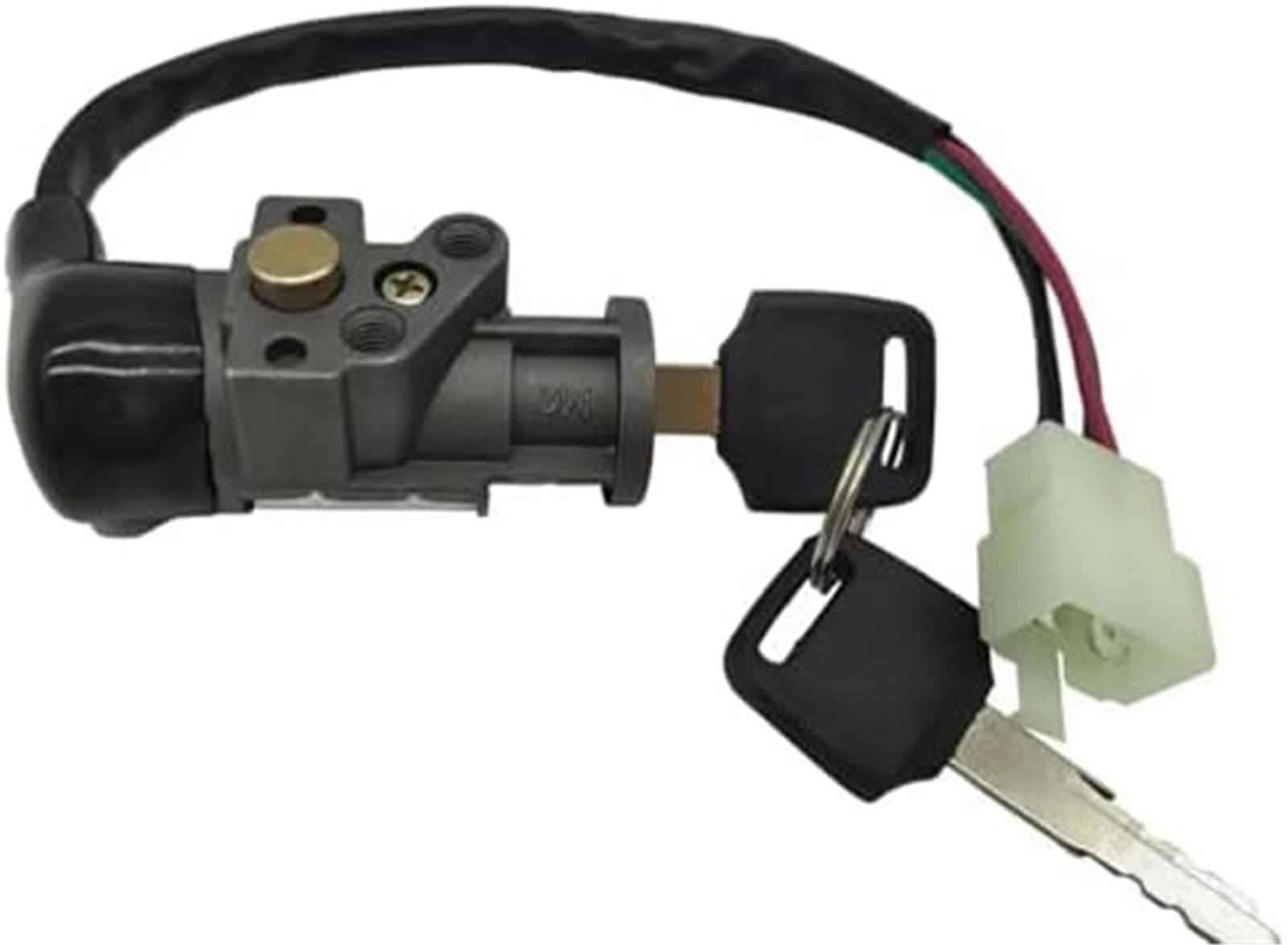 Szwaldaper Black Ignition Set Auto Door Lock Latch Ignition Barrel, For Cf150 Ch125 Spacy 1984-1996 Motorcycle 4 Line Switch, For Seat, For Lock Electric Door Locks(Black Ignition Set)
