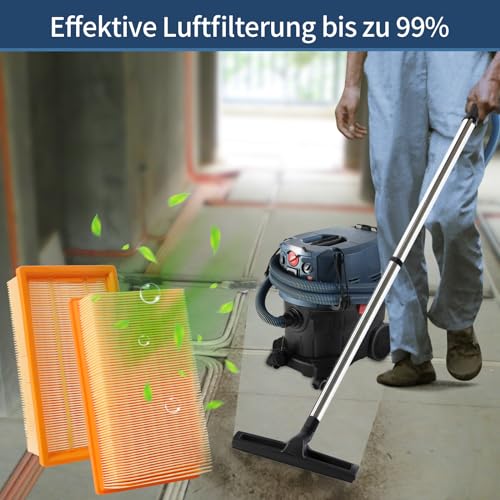 2 Filter für Bosch Gas 35 L,M SFC,AFC Professional Staubsauger, Flachfaltenfilter für NT 25/1 Ap