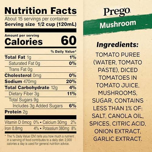 Prego Mushroom Pasta Sauce, 67 oz Jar image 2