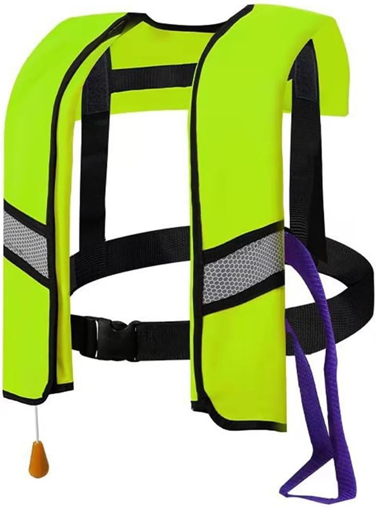 Adult Kayak Vest High Buoyancy Swim Vest Manual Inflatable Women’s Men’s Adjustable Safety Jacket Swimming Fishing Outdoor Water Sports