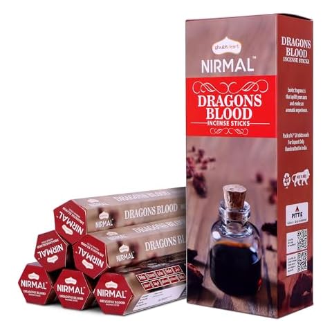 Hexa Dragon Blood Incense Sticks - Pack of 6 Incense, 120 Sticks for Calming, Stress-Relief and Mindful Meditation | an Eco-Friendly, Non-Toxic and Unique Aromatic Incense Sticks by Shubhkart Cover