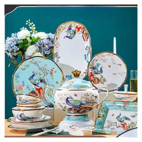 Juego De Vajilla Juego de cuencos y platos for el hogar vajilla porcelana hueso cerámica