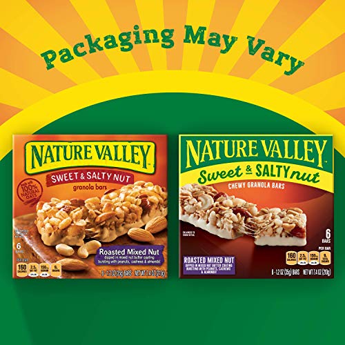 Image of Nature Valley Granola Bars Sweet and Salty Nut Roasted Mixed Nut, 1.2 Oz, 6 Ct (Pack of 2)