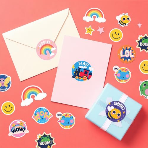 YEKNOSA Fun Cartoon Motivational Stickers 500pcs 1.2 Inch 10 Inspirational Designs Self-Adhesive Labels for Packaging Party Favors Scrapbooking Planners Gift Wrapping Event Celebrations - Image 6