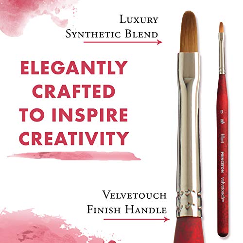 Image of Princeton Velvetouch Mini Filbert Brush, Synthetic, Short Handle, Size 0, 1 Count