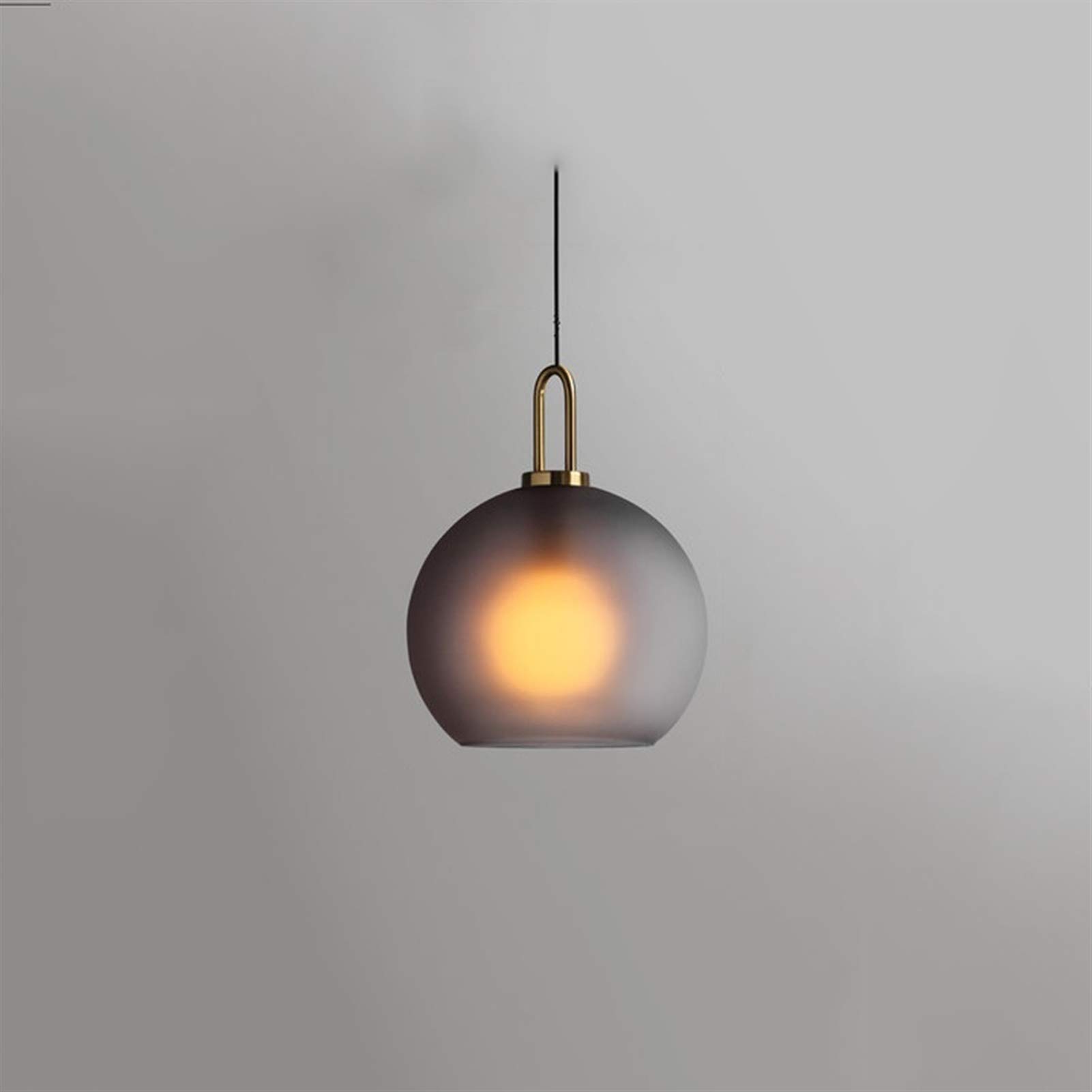 Nordic Postmodern Single Head Chandelier Ball Gray Frosted Glass Pendant Light Living Room Simple Creative Loft Restaurant Bedroom Bedside Droplight Bar Counter Ceiling Hanging Lamp E27 It's so kind
