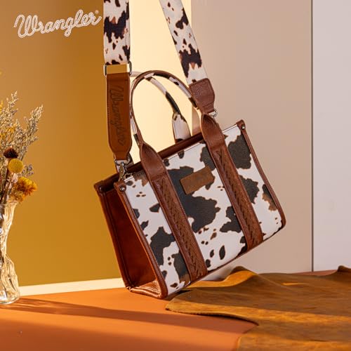 Image of Montana West x Wrangler Tote Bag for Women Western Cow Print Purse Designer Top Handle Handbags