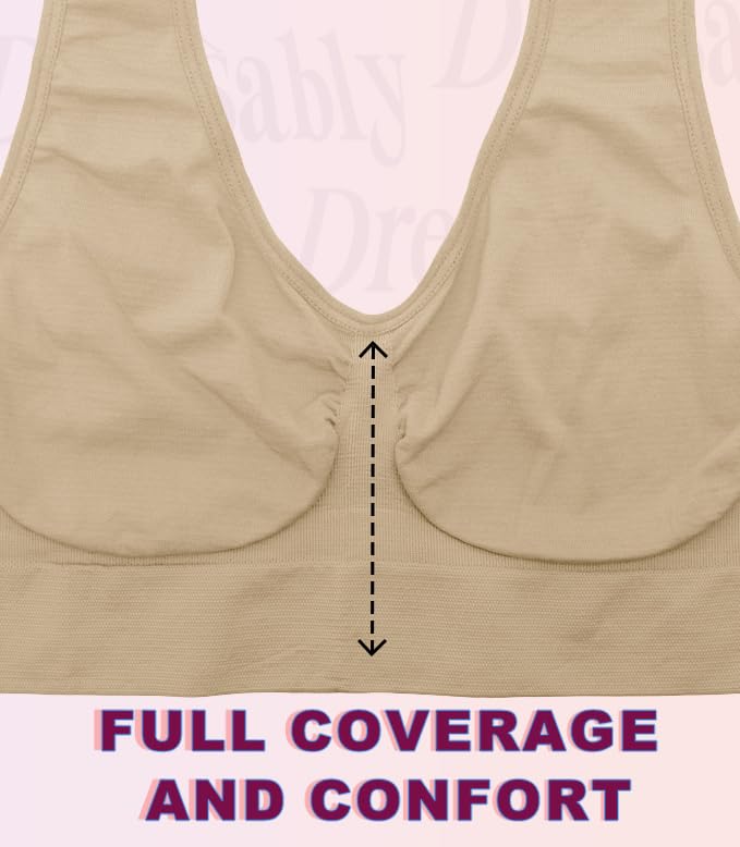 Image of Women's 5-Piece Sports Bra Set - Seamless Design, Non-Wired, Non-Padded, Comfortable & Stretchy, Perfect