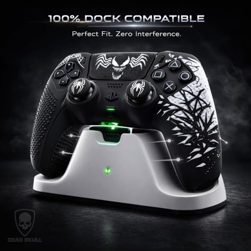 Image of DEADSKULL - Spidy Edition Protective Cover Case Compatible with DualSense Anti-Slip PS5 Remote Skin, PS 5 Controller Accessories,Silicone Sleeves Set (Black & White)