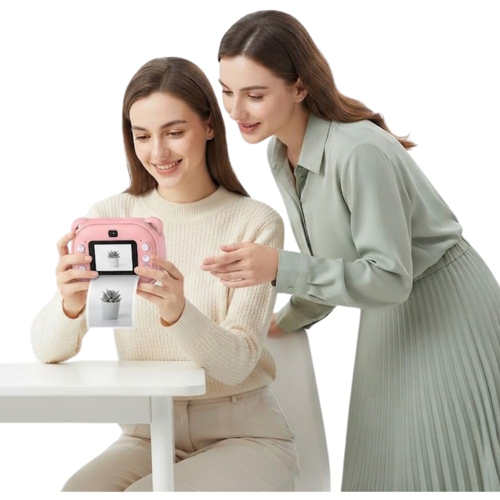 Drumstone (𝐒𝐩𝐞𝐜𝐢𝐚𝐥 𝟏𝟓 𝐘𝐞𝐚𝐫𝐬 𝐖𝐚𝐫𝐫𝐚𝐧𝐭𝐲) Kids Instant Print Camera, 12MP Portable Digital Camera with Inkless Printing, 2.5K HD Video, DIY Frames & Games, Fun Educational-picture-24