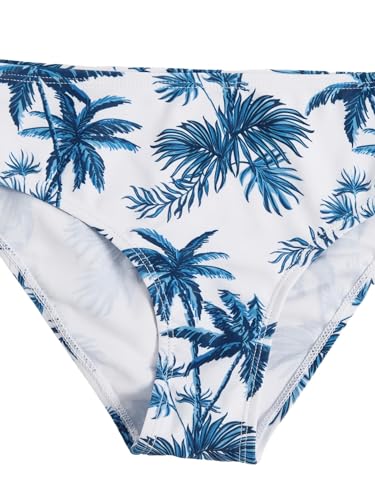 Image of COZYEASE Girls' 2 Piece Ditsy Floral Print Knot Front Ruched Triangle Bikini Swimsuit