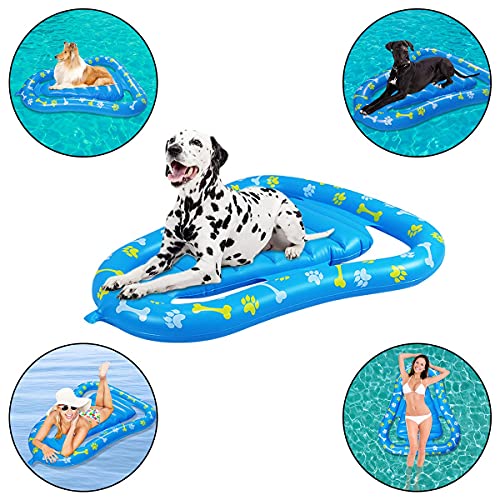 Pool Float For Dog And Cat, Dog Pool Float, Dog Inflatable Raft, Pet Pool Float, Inflatable Stay Dry Ride On Puppy Paw Raft For Pets Swimming (47.2 X 36.2 Inch) #TOP4