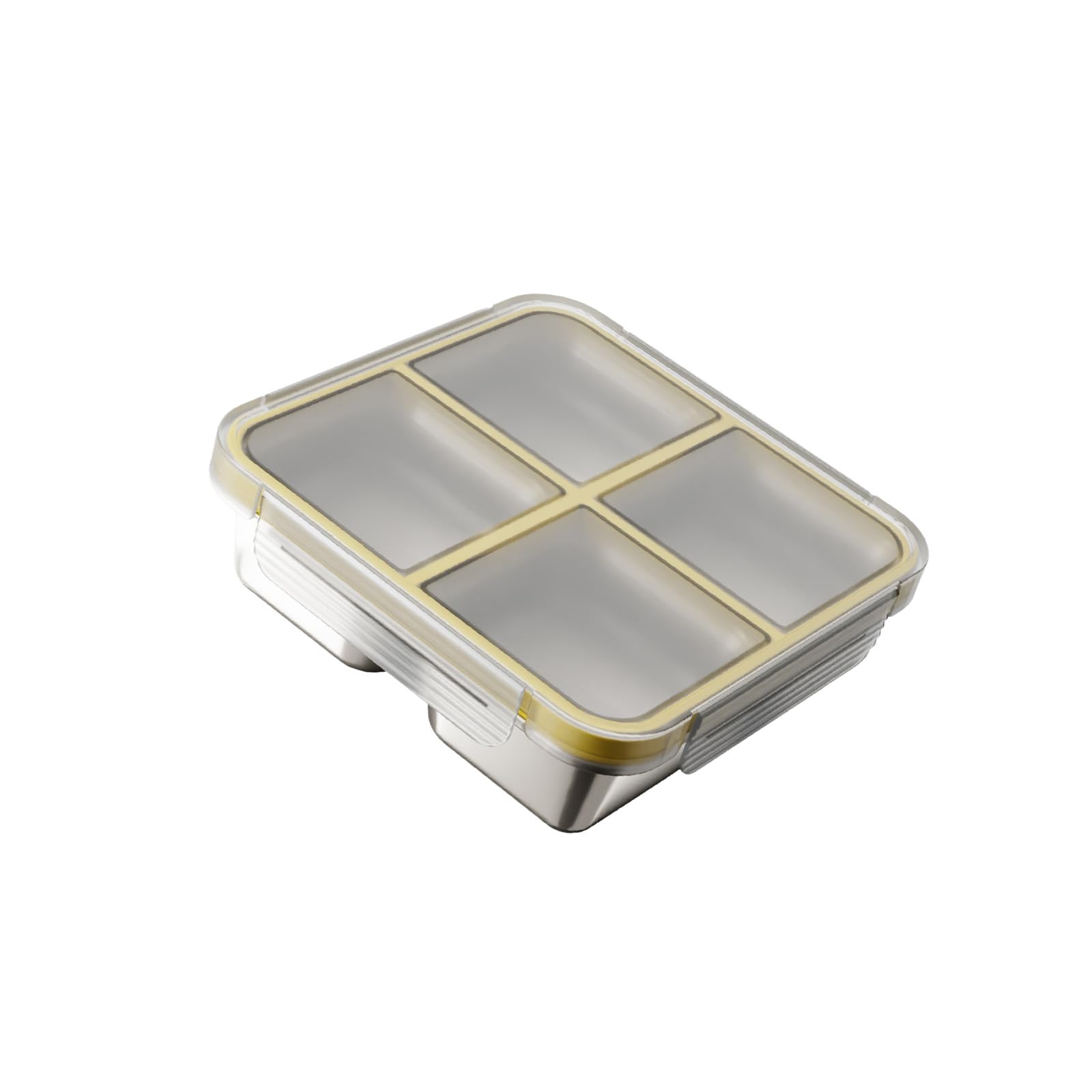 Buxuaaaa 4 Compartment Sealed Food Container 304 Nonrust Steel Food for Adults Leak Mealpreps Container