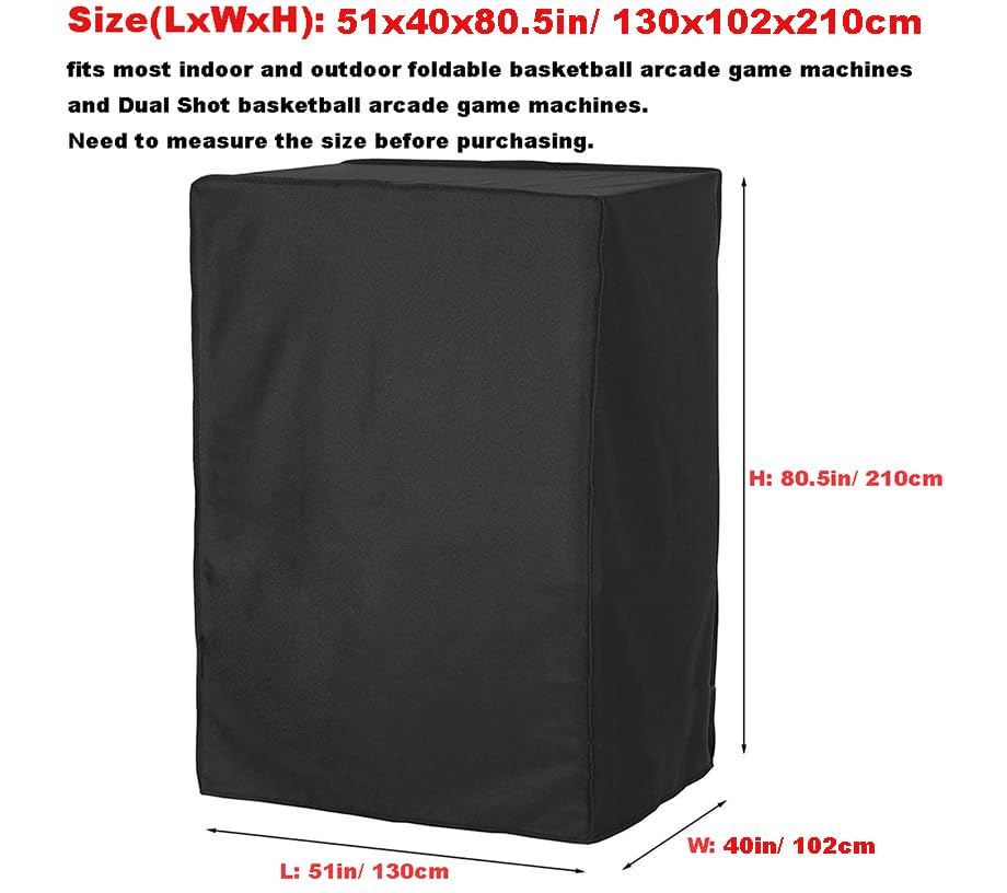 Skyour Basketball Arcade Game Cover Foldable Dual Shot Electronic Basketball Shooting Machine Cover Waterproof Basketball Arcade Hoop Game Covers for Indoor Outdoor - Image 3