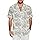 Friptspyg Camisa Manga Corta Algodón Hombres Camisa Hawaiana Hombres Verano Camisa Impresa Ocio Funky Camisa Hawaiana Ajuste Holgado Camisas de Playa, Verde-Blanco L