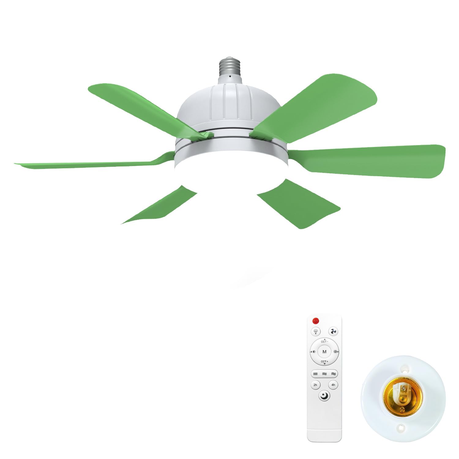 HXYSXHJUO Fan Light - Ceiling Fans with Lights and Remote, 46CM Small 3-Speeds, Time, Dimmable LED, E27 Base for Bedroom Kitchen Room Garage (6 Blades)-C