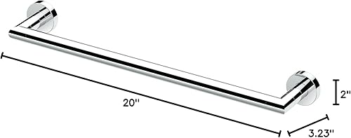 Miniatura 3 de Gatco 4631 Glam - Toallero individual, 18 pulgadas, cromado, soporte de toalla montado en la pared para baño