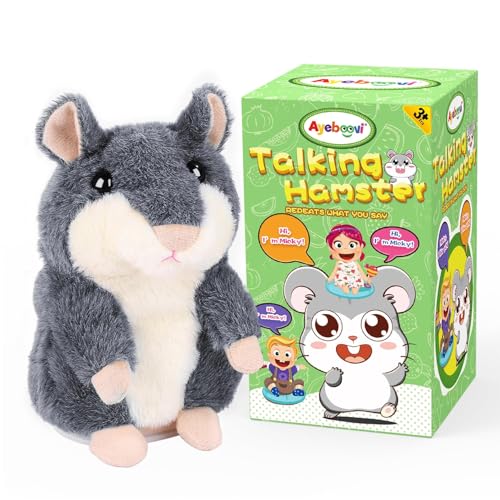 Talking Hamster Repeats What You Say, Toy For 2 3 4 5 Years Old Boys Girls Birthday Gift, Easter Basket Stuffers For Toddler Kids Autism Fun Stuffed Animals Interactive Plush