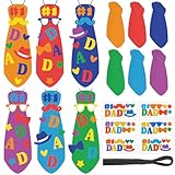 What You Will Get: you will receive 30 pcs father's day DIY tie crafts, with 6 styles, you can DIY different styles according to their own preferences; Sufficient quantity and different styles to meet your DIY needs Quality Material: our dad DIY craf...