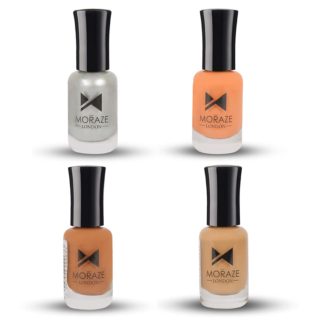 Moraze Nail Polish Set Pack of 4 for Women | Quick Dry Long Lasting Nail Paint Combo | Glossy Finish Chip Resistant Nail Enamel | Smooth Application Non Toxic Formula-image-46